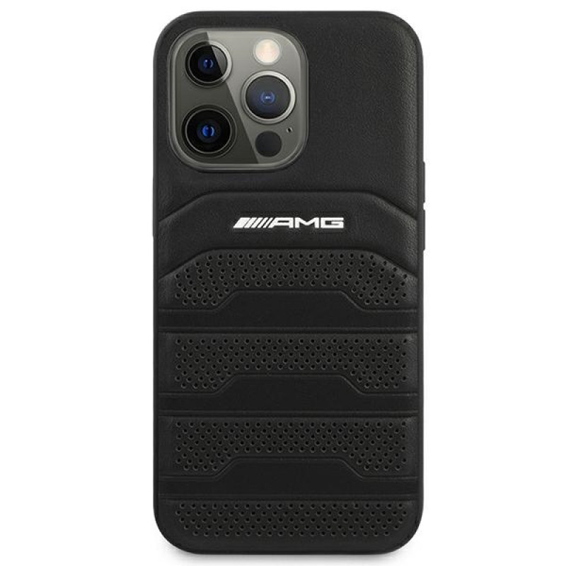 Mercedes-AMG AMHCP14LGSEBK Apple iPhone 14 Pro hardcase, Leather Debossed Lines, black