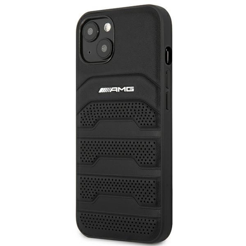 Mercedes-AMG AMHCP14MGSEBK Apple iPhone 14 Plus / 15 Plus hardcase, Leather Debossed Lines, black