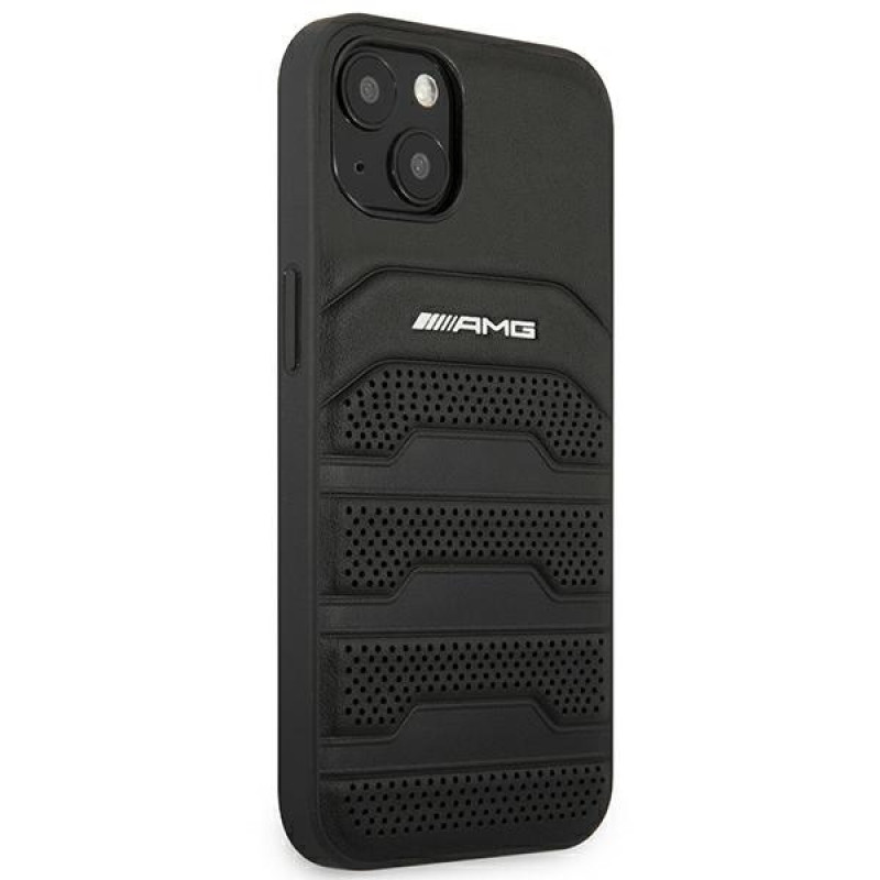 Mercedes-AMG AMHCP14MGSEBK Apple iPhone 14 Plus / 15 Plus hardcase, Leather Debossed Lines, black