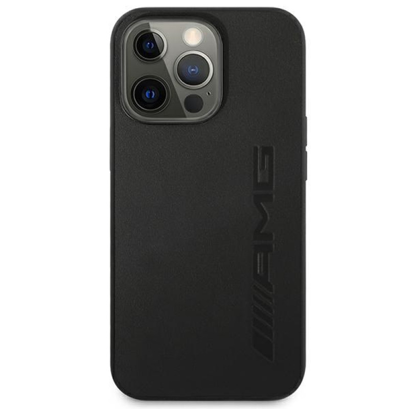 Mercedes-AMG AMHCP14XDOLBK Apple iPhone 14 Pro Max hardcase, Leather Hot Stamped, black