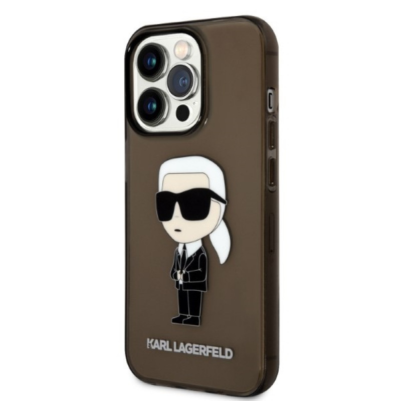 Karl Lagerfeld KLHCP14XHNIKTCK Apple iPhone 14 Pro Max hardcase, Ikonik Karl, black