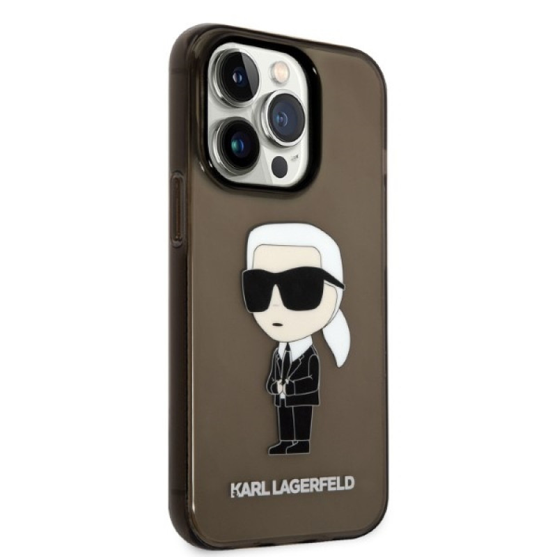 Karl Lagerfeld KLHCP14XHNIKTCK Apple iPhone 14 Pro Max hardcase, Ikonik Karl, black