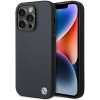 BMW BMHMP14XSLLNA Apple iPhone 14 Pro Max hardcase, Leather Hot Stamp MagSafe, navy