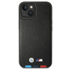 BMW BMHMP14S22PTDK Apple iPhone 14 case, Leather Stamp Tricolor MagSafe, black