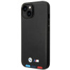 BMW BMHMP14M22PTDK Apple iPhone 14 Plus / 15 Plus case, Leather Stamp Tricolor MagSafe, black