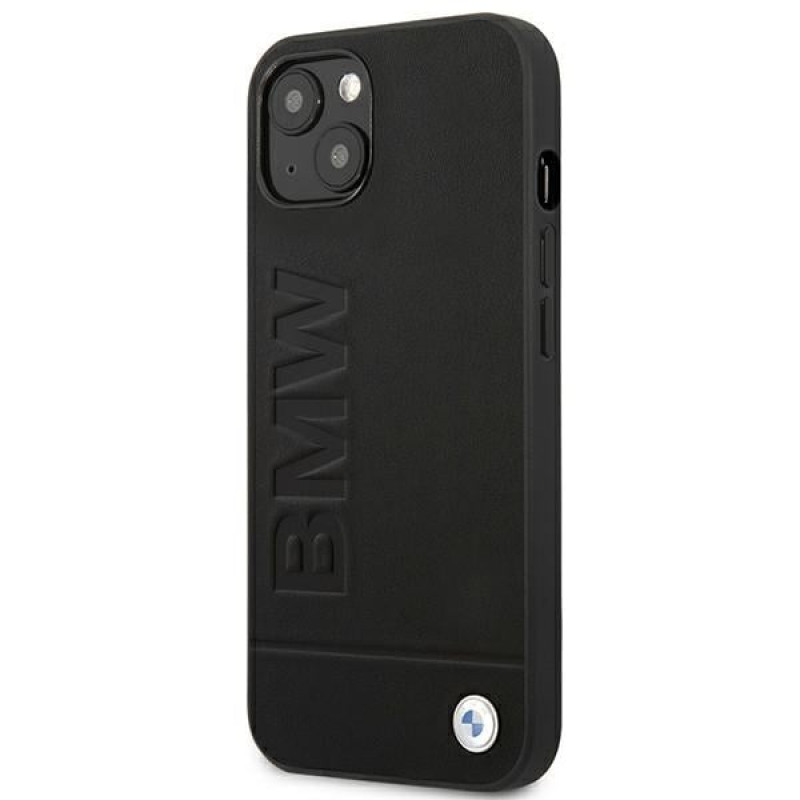 BMW BMHCP14MSLLBK Apple iPhone 14 Plus / 15 Plus case, Leather Stamp, black