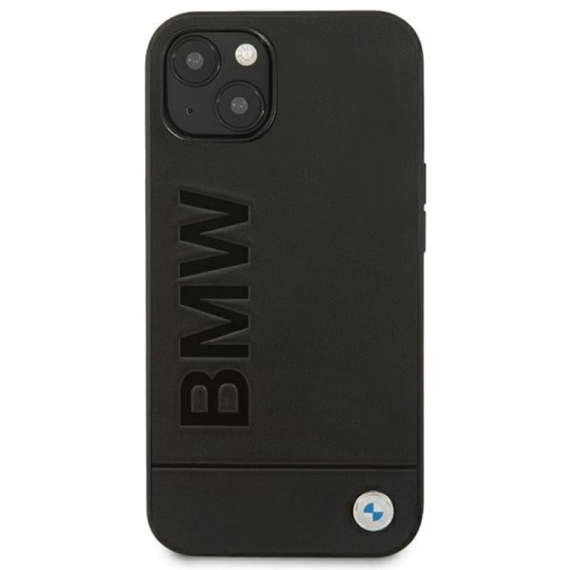 BMW BMHCP14MSLLBK Apple iPhone 14 Plus / 15 Plus case, Leather Stamp, black