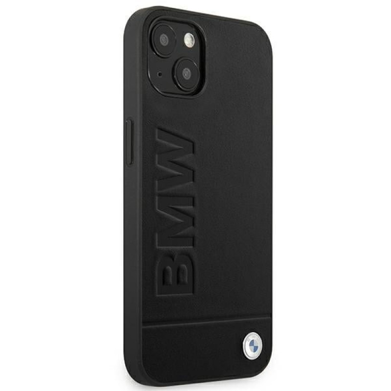 BMW BMHCP14MSLLBK Apple iPhone 14 Plus / 15 Plus case, Leather Stamp, black