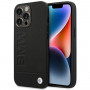BMW BMHCP14LSLLBK Apple iPhone 14 Pro case, Leather Stamp, black