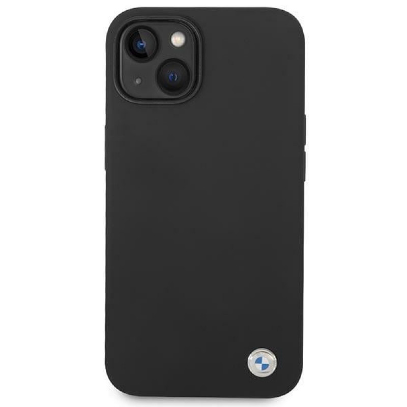 BMW BMHCP14SSILBK Apple iPhone 14 case, Silicone Metal Logo, black