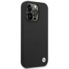BMW BMHCP14XSILBK Silicone Metal Logo hardcase for Apple iPhone 14 Pro Max 6.7", black