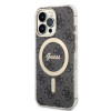 Guess GUBPP13LH4EACSK Case + Wireless Charger set for Apple iPhone 13 Pro, black hard case 4G Print MagSafe