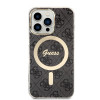 Guess GUBPP13LH4EACSK Case + Wireless Charger set for Apple iPhone 13 Pro, black hard case 4G Print MagSafe