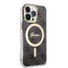 Guess GUBPP13LH4EACSK Case + Wireless Charger set for Apple iPhone 13 Pro, black hard case 4G Print MagSafe