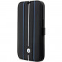BMW BMBKP14L22RVSK Leather Stamp Blue Lines bookcase for Apple iPhone 14 Pro 6.1", black