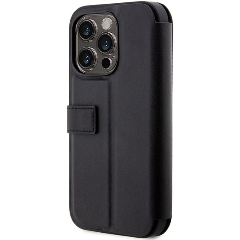 BMW BMBKP14L22RVSK Leather Stamp Blue Lines bookcase for Apple iPhone 14 Pro 6.1", black