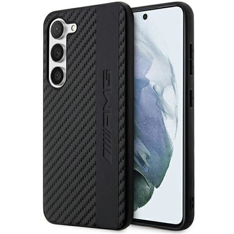 Mercedes-AMG AMHCS23SBLSCA Carbon Stripe & Embossed hardcase for Samsung Galaxy S23 (S911), black