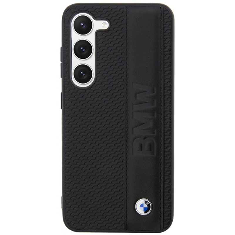 BMW BMHCS23M22RDPK Leather Textured & Stripe hardcase for Samsung Galaxy S23+ (S916), black