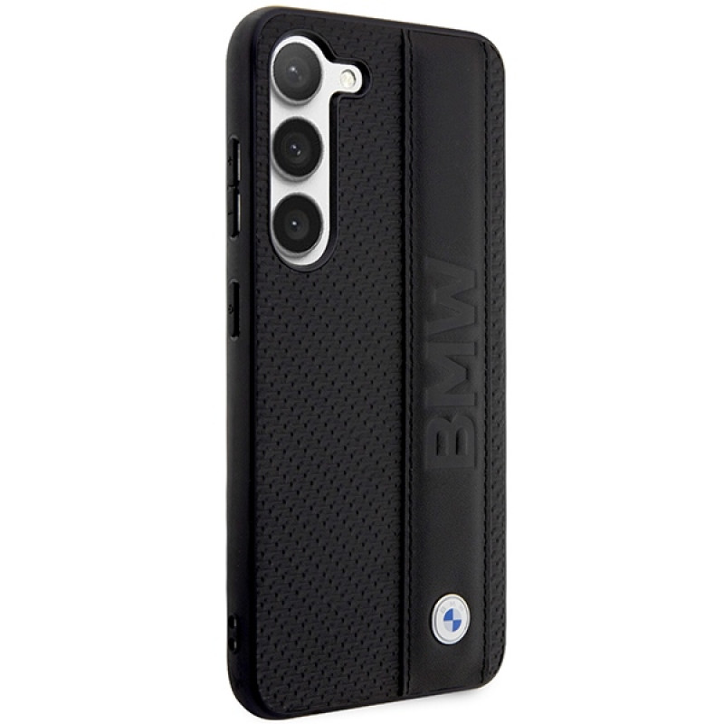 BMW BMHCS23M22RDPK Leather Textured & Stripe hardcase for Samsung Galaxy S23+ (S916), black