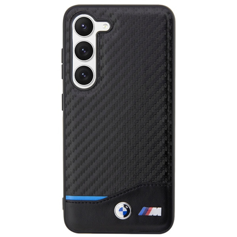 BMW BMHCS23M22NBCK Leather Carbon hardcase for Samsung Galaxy S23+ (S916), black