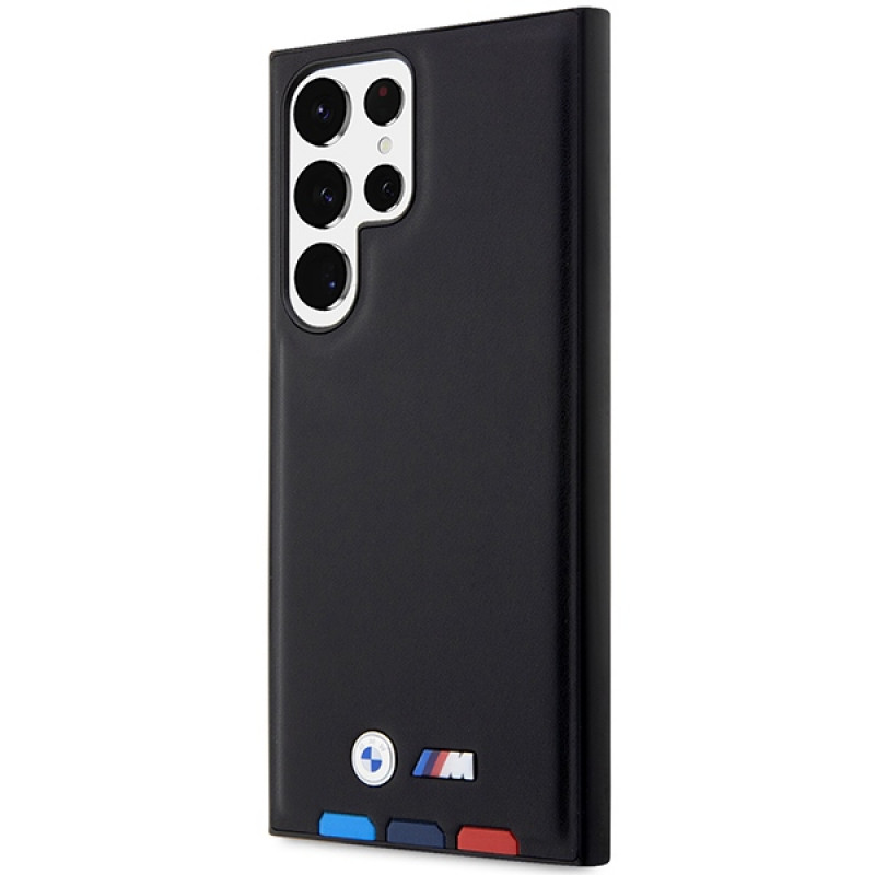BMW BMHCS23L22PTDK Leather Stamp Tricolor hardcase for Samsung Galaxy S23 Ultra (S918), black