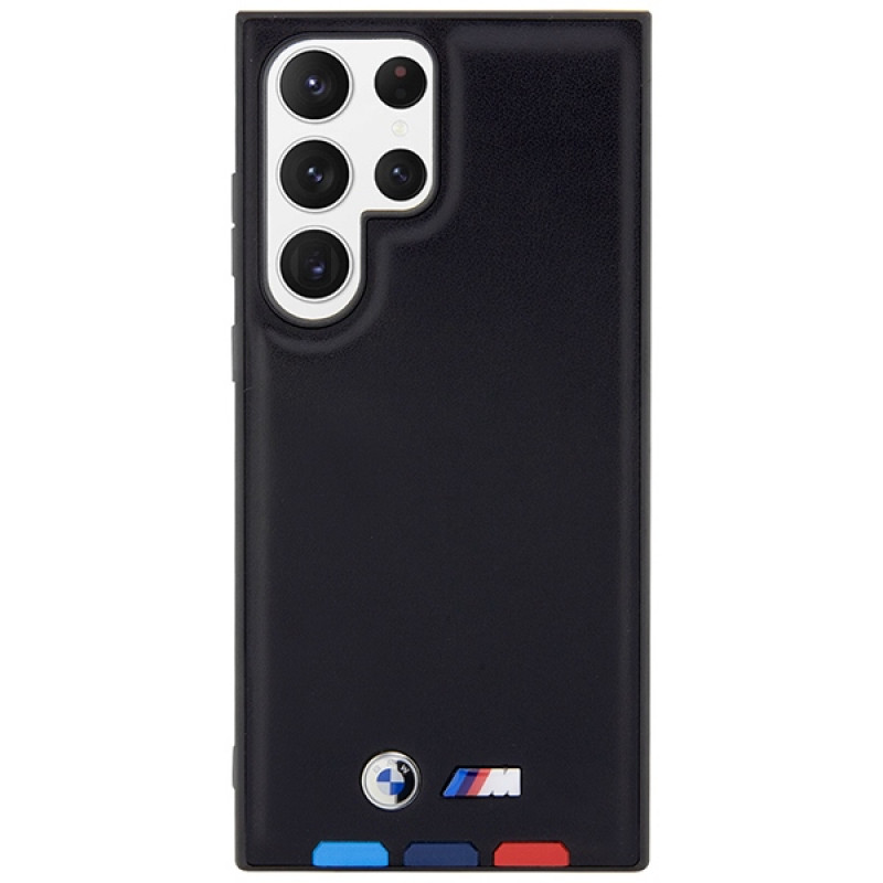 BMW BMHCS23L22PTDK Leather Stamp Tricolor hardcase for Samsung Galaxy S23 Ultra (S918), black
