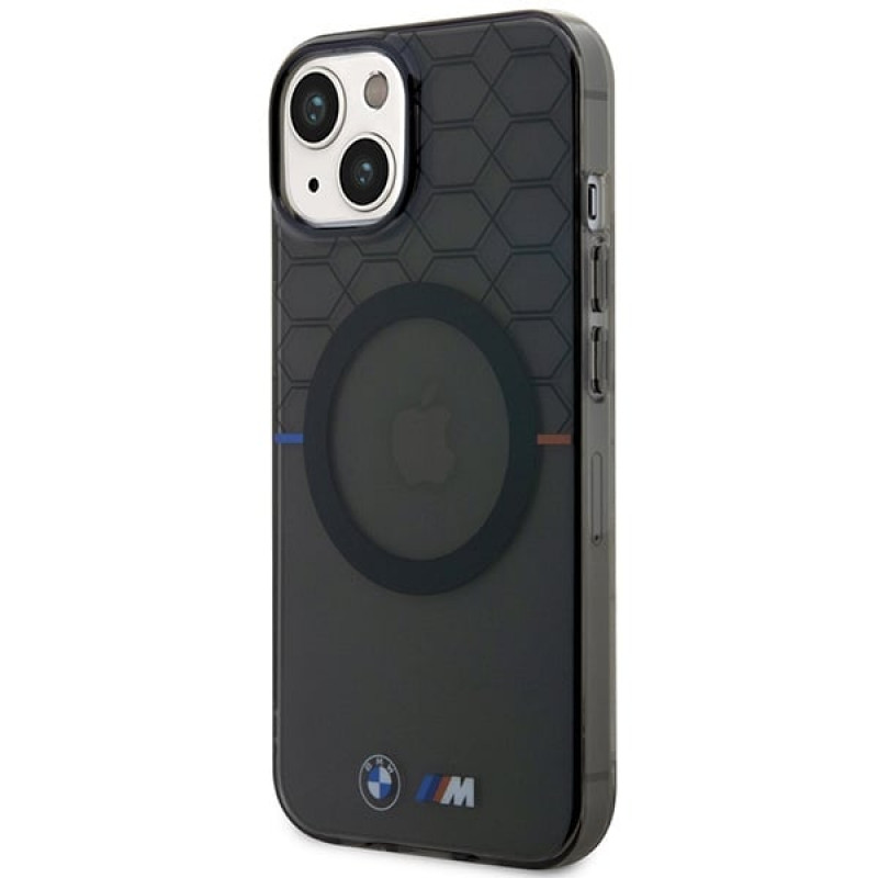 BMW BMHMP14MHGPK Pattern MagSafe hardcase for Apple iPhone 14 Plus / 15 Plus, grey