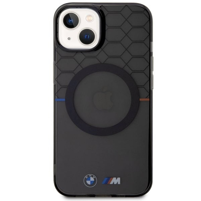 BMW BMHMP14MHGPK Pattern MagSafe hardcase for Apple iPhone 14 Plus / 15 Plus, grey