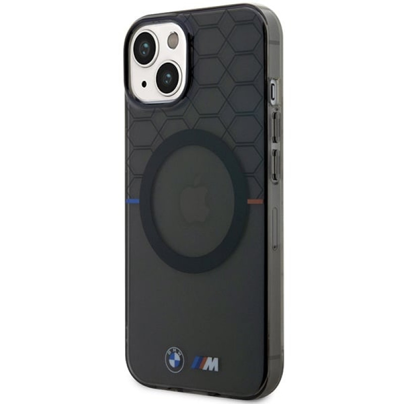BMW BMHMP14SHGPK Pattern MagSafe hardcase for Apple iPhone 14, grey