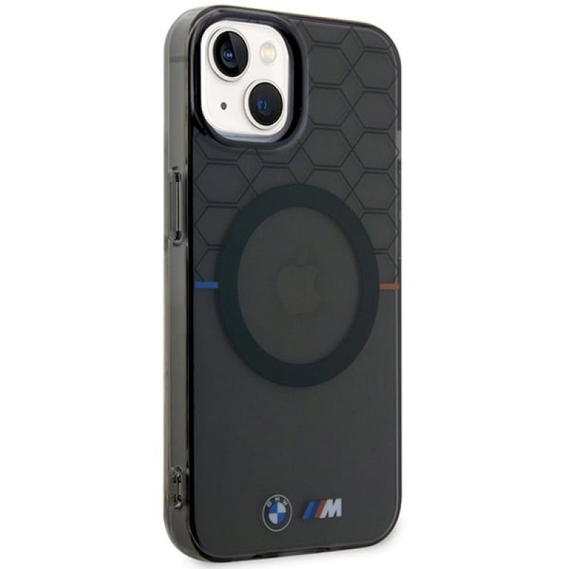 BMW BMHMP14SHGPK Pattern MagSafe hardcase for Apple iPhone 14, grey