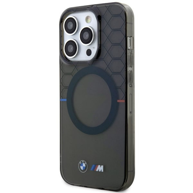 BMW BMHMP14LHGPK Pattern MagSafe hardcase for Apple iPhone 14 Pro, grey