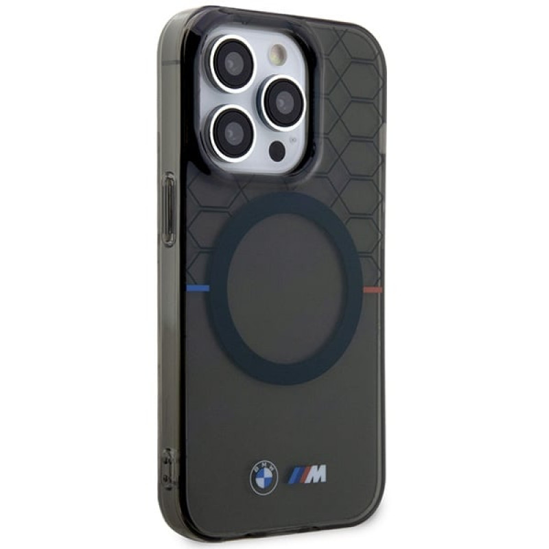 BMW BMHMP14LHGPK Pattern MagSafe hardcase for Apple iPhone 14 Pro, grey