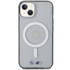 BMW BMHMP14MHCRS Silver Ring MagSafe hardcase for Apple iPhone 14 Plus / 15 Plus, transparent