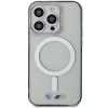 BMW BMHMP14LHCRS Silver Ring MagSafe hardcase for Apple iPhone 14 Pro, transparent