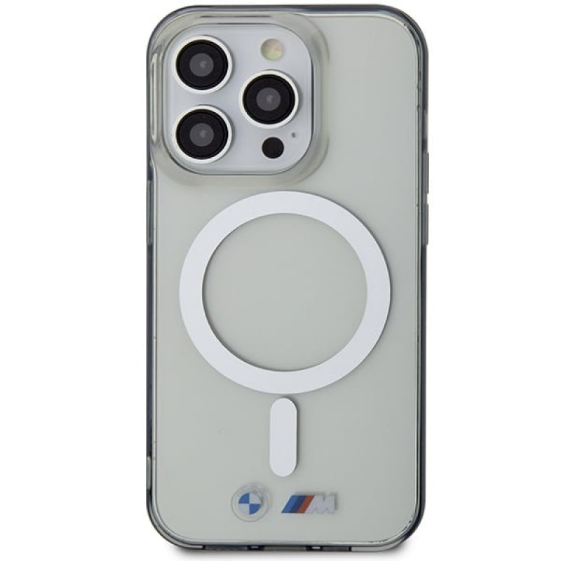 BMW BMHMP14LHCRS Silver Ring MagSafe hardcase for Apple iPhone 14 Pro, transparent