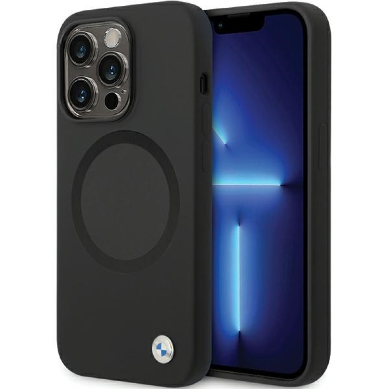 BMW BMHMP14XSILBK2 Signature Liquid Silicone MagSafe Case for Apple iPhone 14 Pro Max, black
