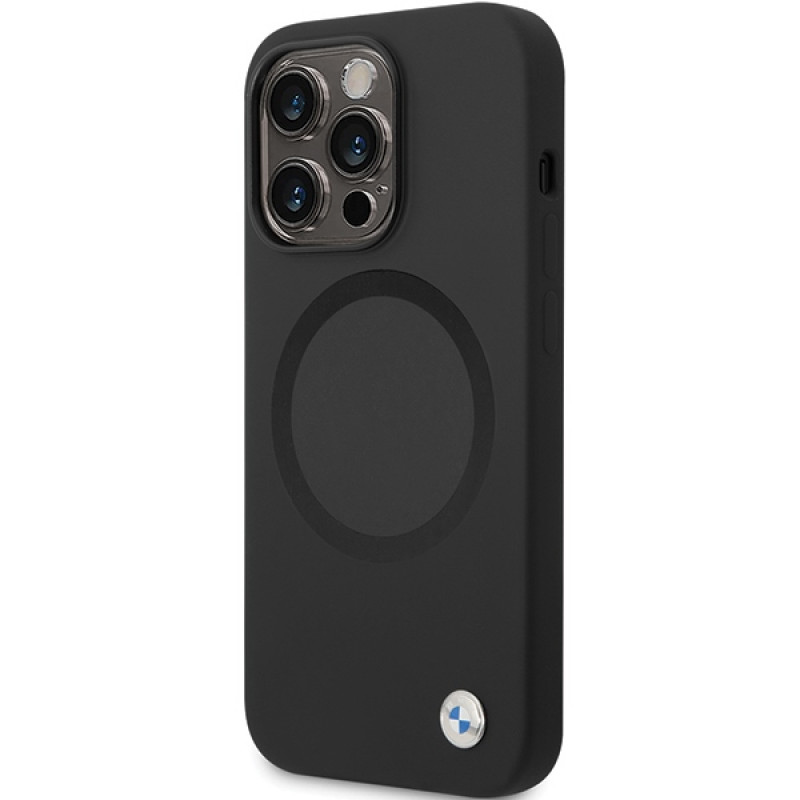 BMW BMHMP14LSILBK2 Signature Liquid Silicone MagSafe Case for Apple iPhone 14 Pro, black