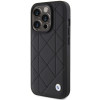 BMW BMHCP15X22RQDK Leather Quilted Case for Apple iPhone 15 Pro Max, black