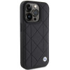 BMW BMHCP15X22RQDK Leather Quilted Case for Apple iPhone 15 Pro Max, black