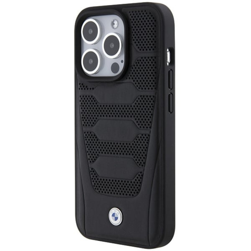 BMW BMHCP15X22RPSK Leather Seats Pattern Hardcase for Apple iPhone 15 Pro Max, black
