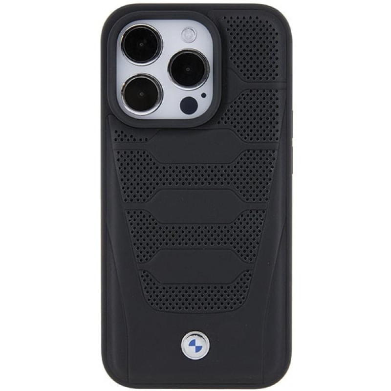 BMW BMHCP15X22RPSK Leather Seats Pattern Hardcase for Apple iPhone 15 Pro Max, black