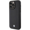 BMW BMHCP15X22RFGK Leather Diamond Pattern Case for Apple iPhone 15 Pro Max, black