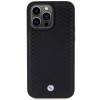 BMW BMHCP15X22RFGK Leather Diamond Pattern Case for Apple iPhone 15 Pro Max, black