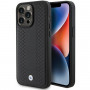 BMW BMHCP15L22RFGK Leather Diamond Pattern Case for Apple iPhone 15 Pro, black