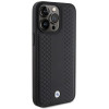 BMW BMHCP15L22RFGK Leather Diamond Pattern Case for Apple iPhone 15 Pro, black