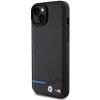 BMW BMHCP15M22NBCK Leather Carbon Hardcase for Apple iPhone 15 Plus / 14 Plus, black