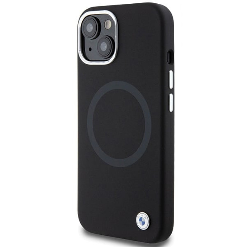 BMW BMHMP15SSILBK2 Signature Liquid Silicone MagSafe Case for Apple iPhone 15, black