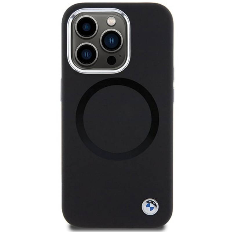 BMW BMHMP15XSILBK2 Signature Liquid Silicone MagSafe Case for Apple iPhone 15 Pro Max, black