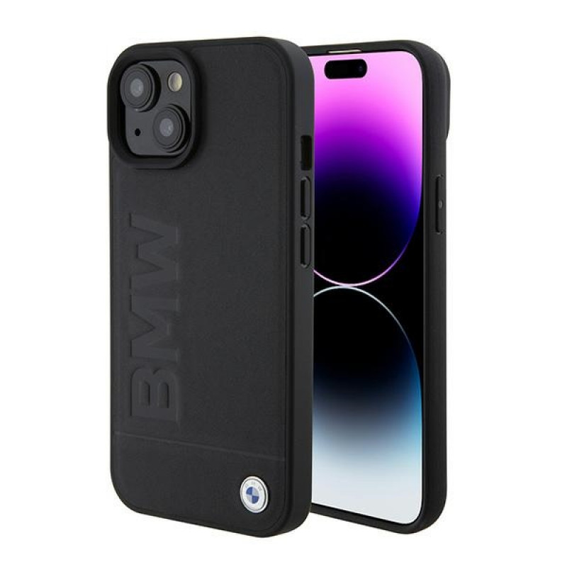 BMW BMHMP15SSLLBK Signature Logo Imprint MagSafe Hardcase for Apple iPhone 15, black
