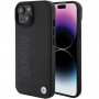 BMW BMHMP15MSLLBK Leather Hot Stamp MagSafe Case for Apple iPhone 15 Plus / 14 Plus, black